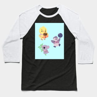 Cute Kawaii Animals Having Fun Peacefully Baseball T-Shirt